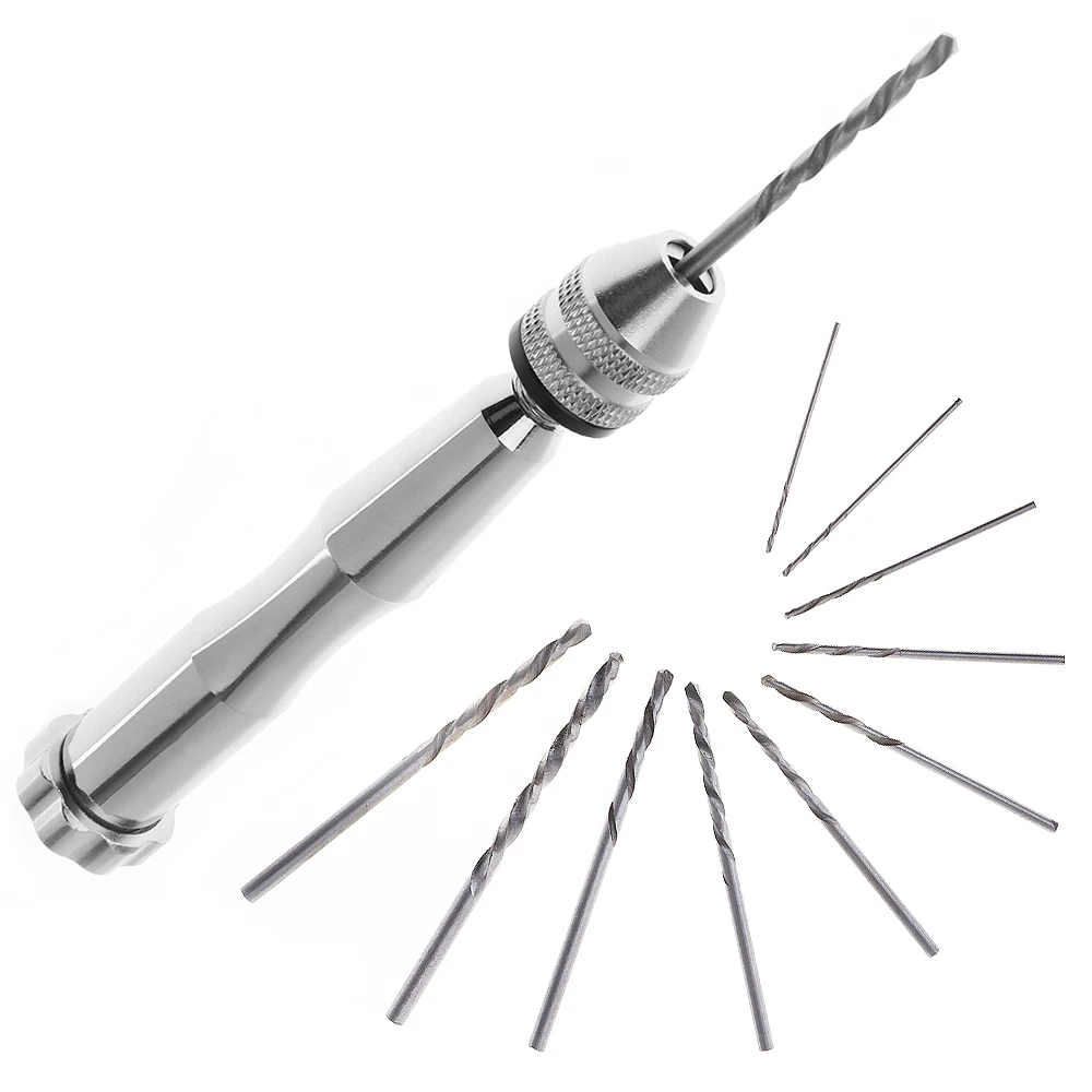 

Multifunctional Semi-Automatic Spiral Hand Drill Hand Twist Drill with Ten Drill Heads Woodworking Tools for DIY Wood DrillING