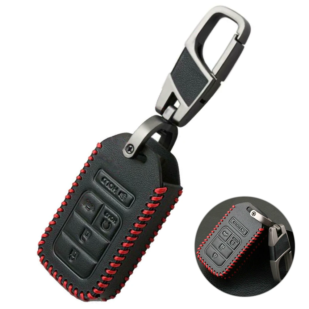 Чехол для автомобильного смарт ключа из натуральной кожи Honda Civic Accord Pilot CR V 2015 2016