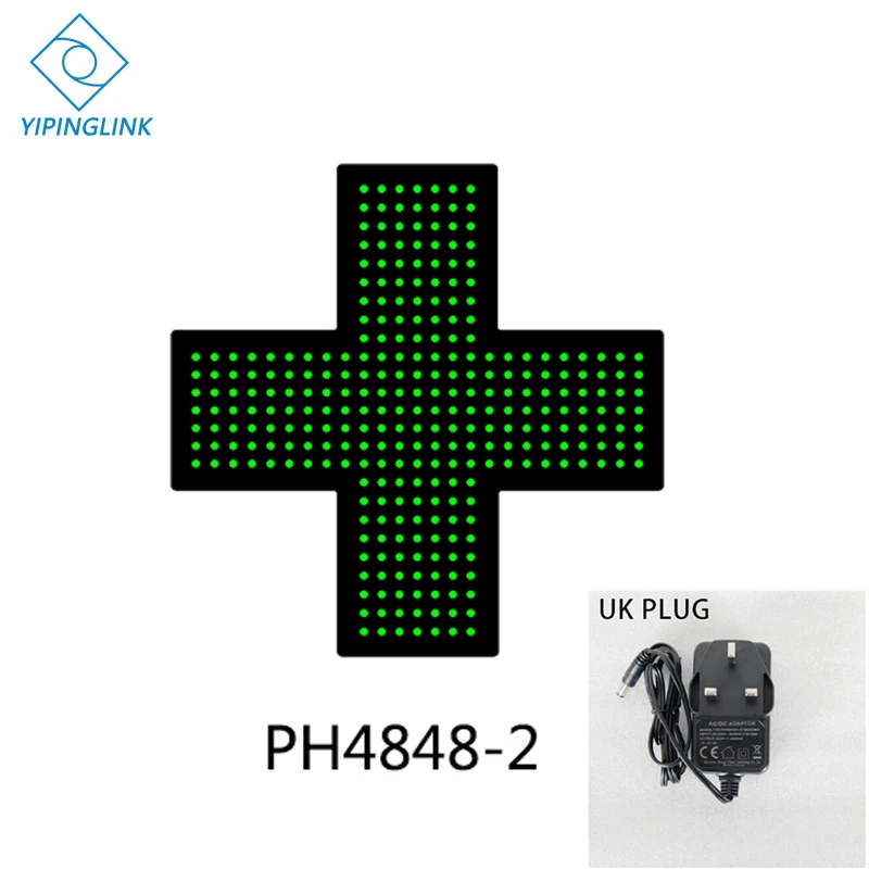 PH4848-2-UK PLUG Зеленый синий светодиодный знак Креста высокой яркости маленький размер 48*48 см медицинский магазин Неоновый крест Крытый крест доска - Мощность в ваттах: PH4848-2-UK PLUG