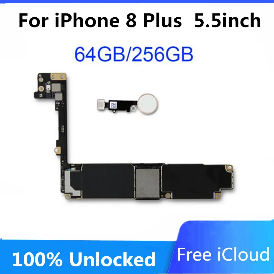 Разблокирована для iphone 8 Plus 5 дюймов материнская плата с/без Touch ID free icloud с полным