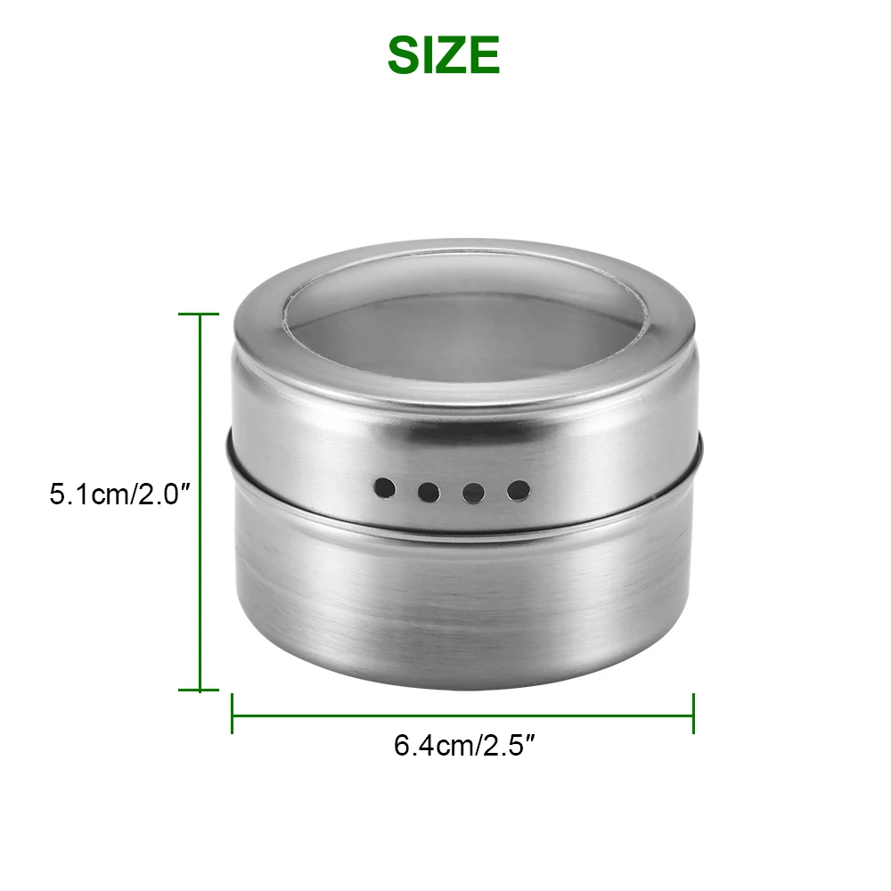 Magnetic Spice Jar Set Stainless Steel Tins Storage Container Pepper Seasoning Sprays Kitchen Tools Drop Shipping | Дом и сад