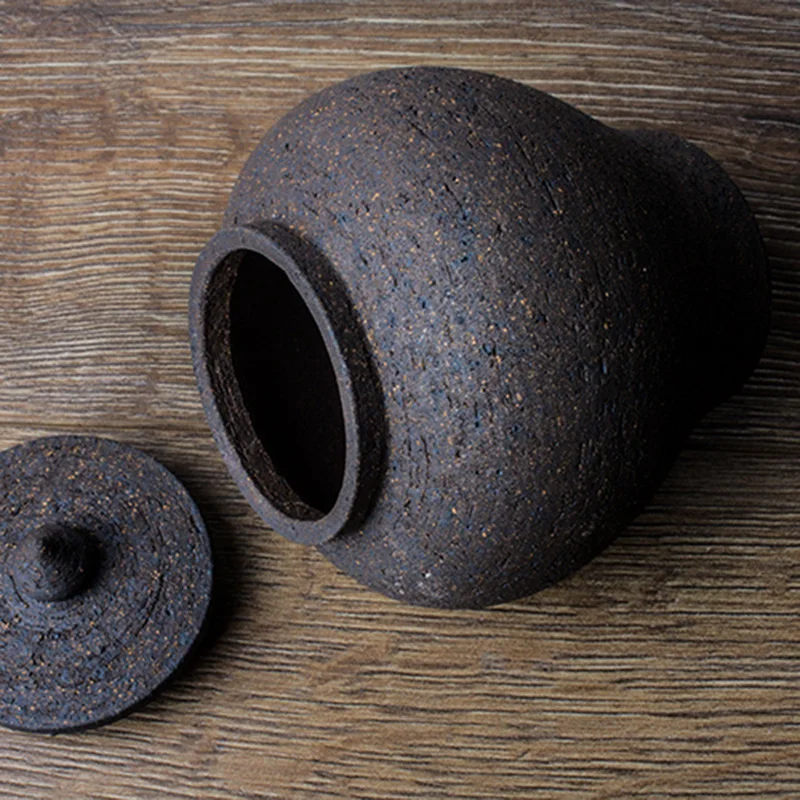 Банка для хранения чая ручной работы керамическая грубая печать держатель зерен