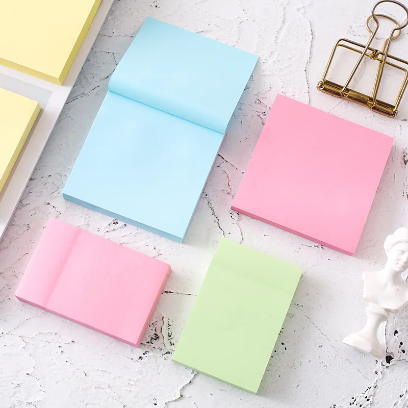 Kawaii Канцелярские товары 100 сплошной цвет post-it Примечания два размера большой квадратный самоклеющиеся удобные наклейки студенческие канцелярские принадлежности