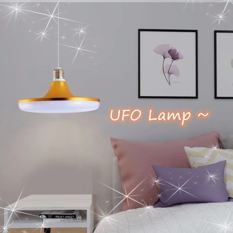 

UFO Lamp LED Golden Energy-Saving Bulb Bombilla Spotlight Ceilling Lamp Light Bulbs 12W 15W 20W 30W 40W 50W 65W LED Lights