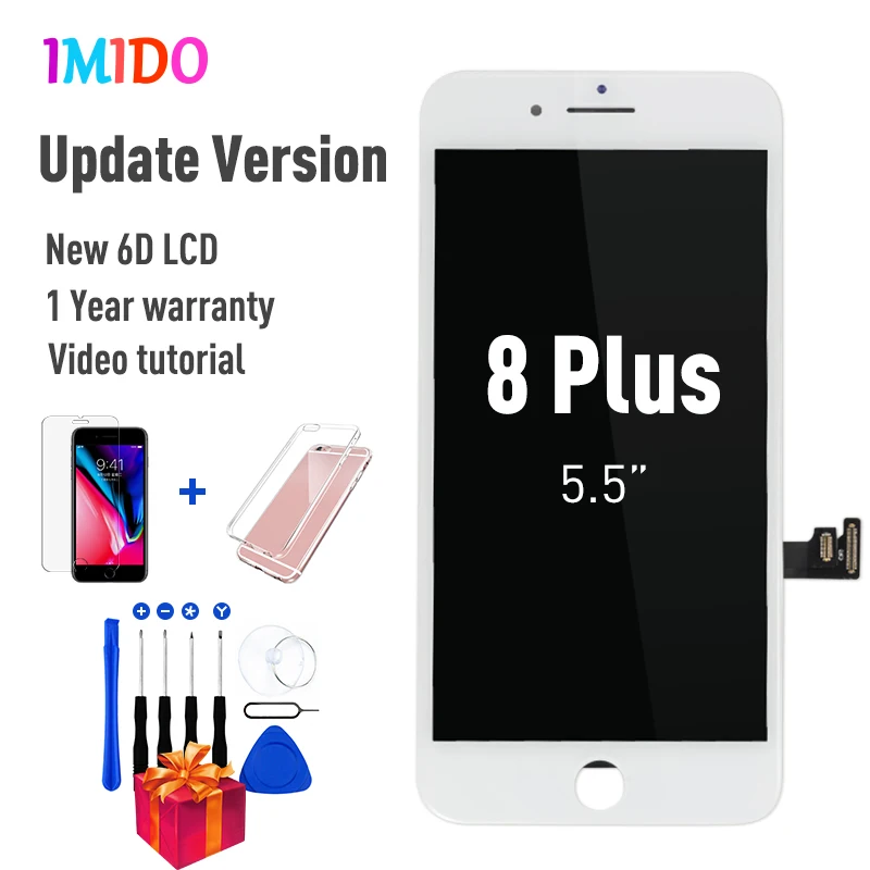 Полный ЖК-экран для iPhone 7 8 Plus, OEM дисплей, полная сборка, дигитайзер, замена с 3D сенсорным экраном, протестирован без битых пикселей