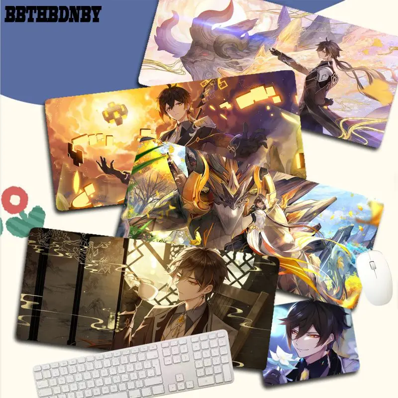 

Genshin Impact Zhongli In Stocked Keyboards Mat Gaming mousepad Desk Mat Size for Cs Go LOL Game Player PC Computer Laptop