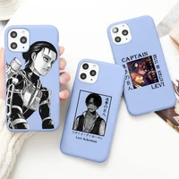 anime japanese attack on titan phone case for iphone 12 mini 11 pro max x xr xs 8 7 6s plus candy purple silicone cover