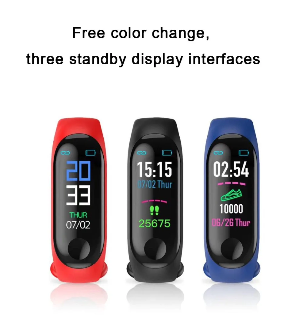 Умный Браслет, 3 цвета, AOSST, Mi screen Band 4, носимый, умный фитнес-браслет, Bluetooth, спортивный, водонепроницаемый, для детей, подарки на день рождения