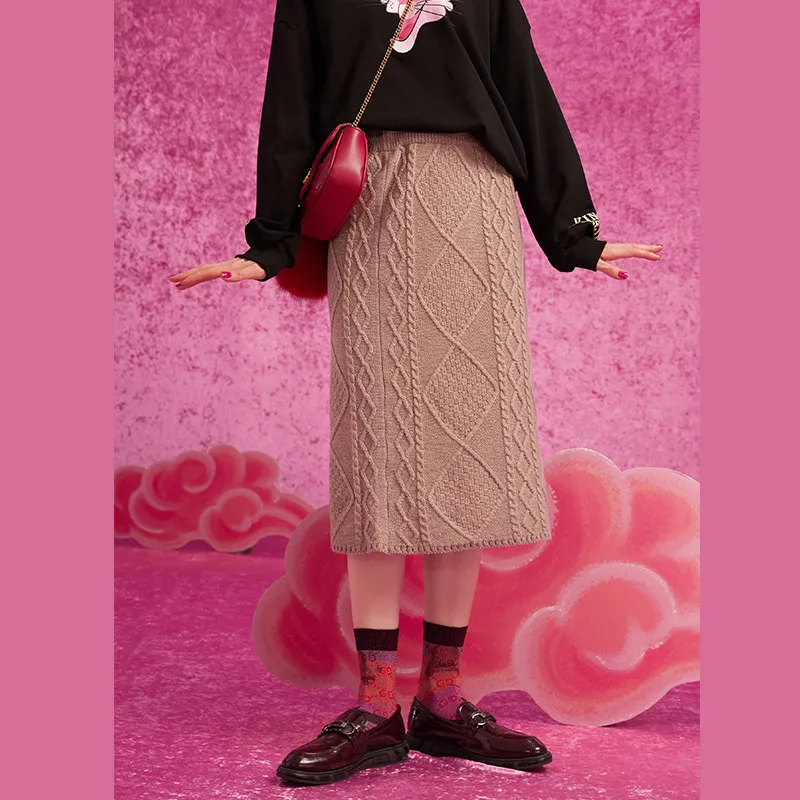 ELFSACK разноцветная трикотажная юбка в стиле ампир с завышенной талией для женщин