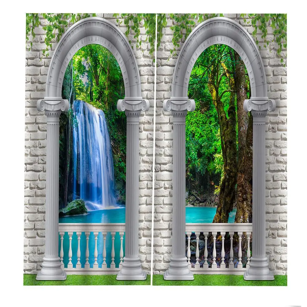 

3D Curtain Luxury Blackout Window Curtain Living Room roman waterfall curtains Blackout curtain
