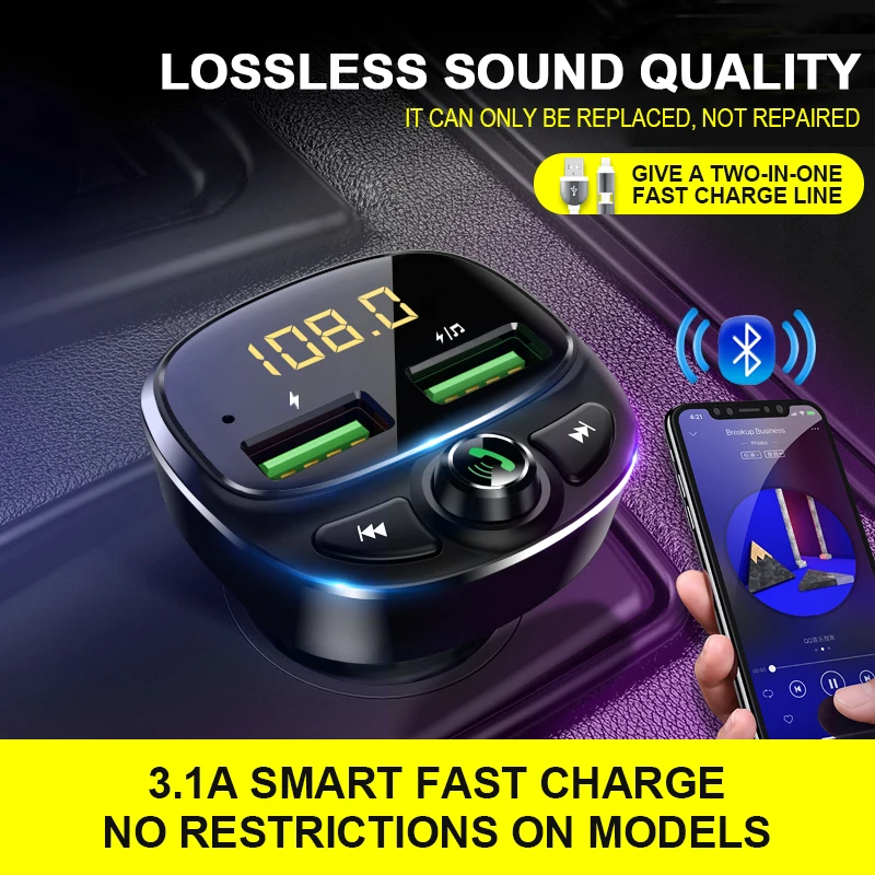 Bluetooth FM передатчик для автомобиля Fm модулятор Handsfree держатель телефона