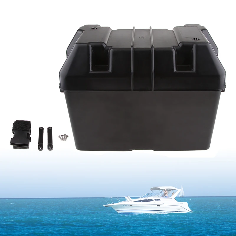 Car RV Boat Marine Smart Battery Box USB Car Charger Power Guard w/ Strap for Car Truck Boat Trailer RV Power Guard