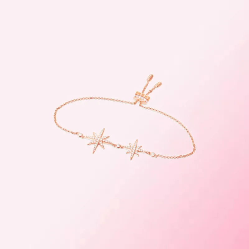 

1:1 Make 925 Sterling Silver Custom Double Meteor Wishing Fashion Personality Bracelet