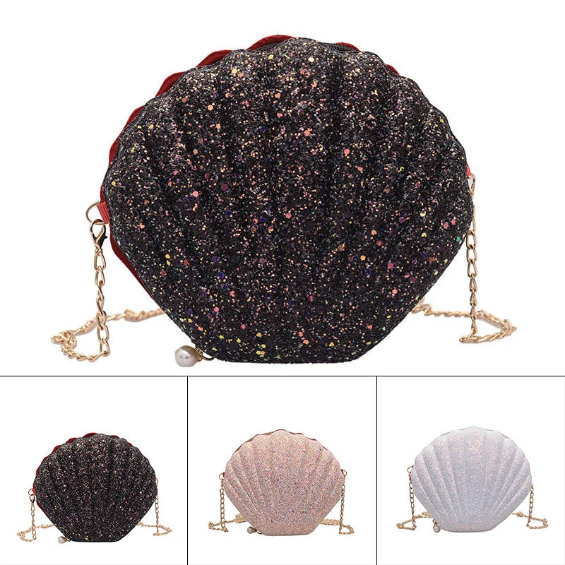 

Вечерний кошелек для вечеринки, блестящие сумки на плечо с блестками, женские роскошные брендовые сумки из ракушек, блестящая сумка через п...