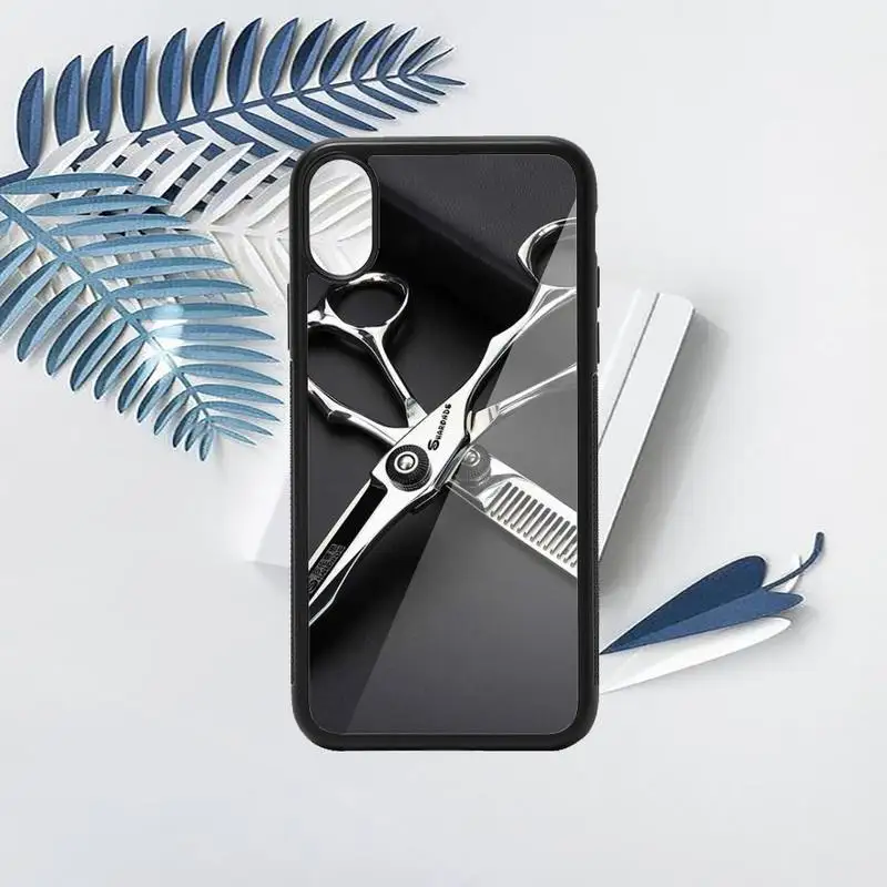 

Hair Stylist Scissors Brush fashion pattern Phone Case PC for iPhone 11 12 pro XS MAX 8 7 6 6S Plus X 5S SE 2020 XR