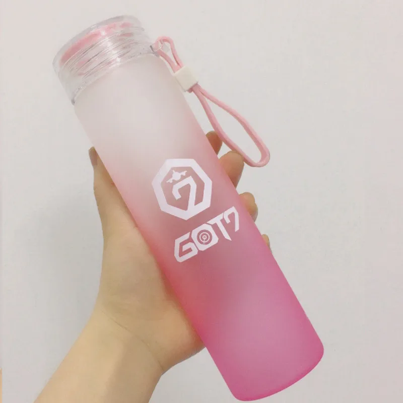 KPOP GOT7 чашка для воды никогда не стеклянная бутылка градиент матовый напиток JB