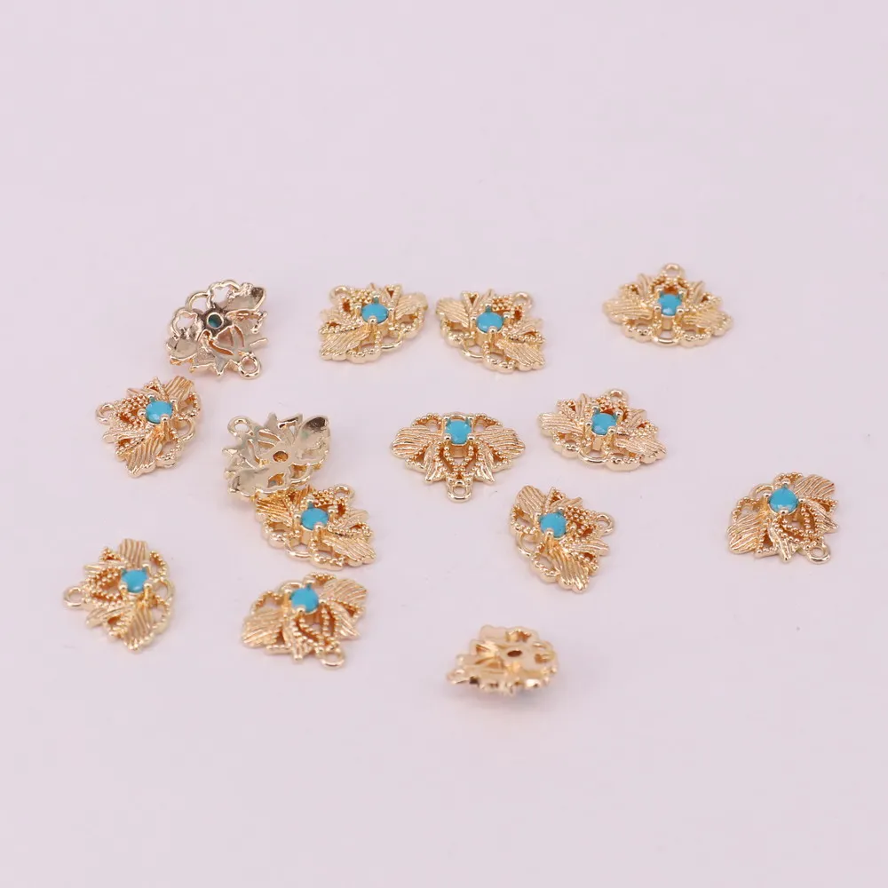 

Подвеска в виде пчелы с фианитом, позолоченные ювелирные изделия, материал для рукоделия, 10 шт./пакет, 11x14 мм