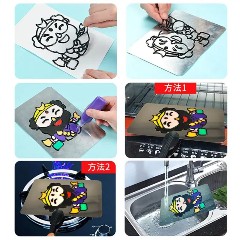 

12 Colors Kids DIY Drawing Toys Cartoon Glue Tempera Painting Kindergarten Craft 54DA