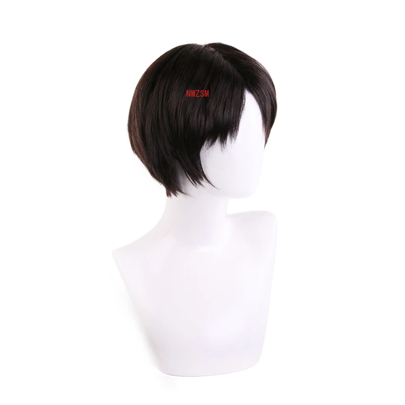 Killing Stalking Yoon Bum Yoonbum Black Brown Short Wig Cosplay Costume Levi Ackerman Heat Resistant Synthetic Hair Wigs | Тематическая
