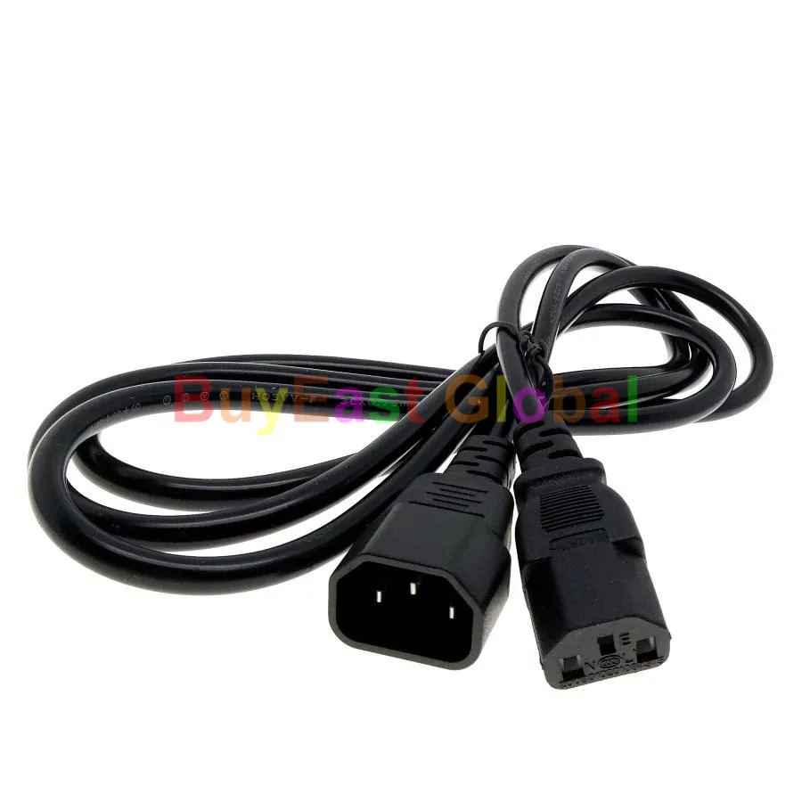 IEC C14 папа к C13 Женский Кабель питания 1 5 м для настольных принтеров мониторов AC250