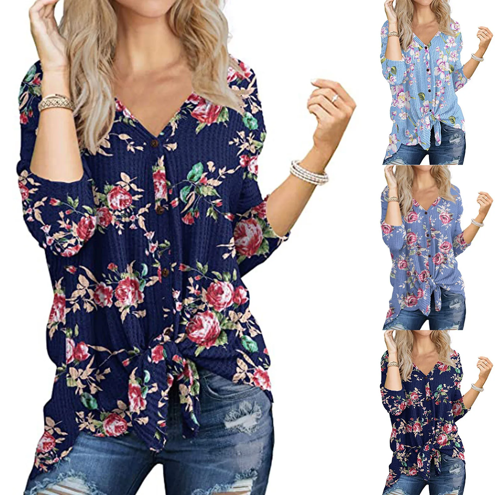 

Women Tie Knot Knitted Sweater Floral Autumn Winter Jumper Cardigan Thick Casual Warm Sweater Loose Button Coat кардиган женский