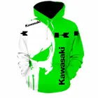Мужская спортивная одежда Kawasaki, мотоциклетная толстовка, модная спортивная одежда на осень и зиму, топ с 3D принтом в стиле хип-хоп, уличная одежда для езды на мотоцикле