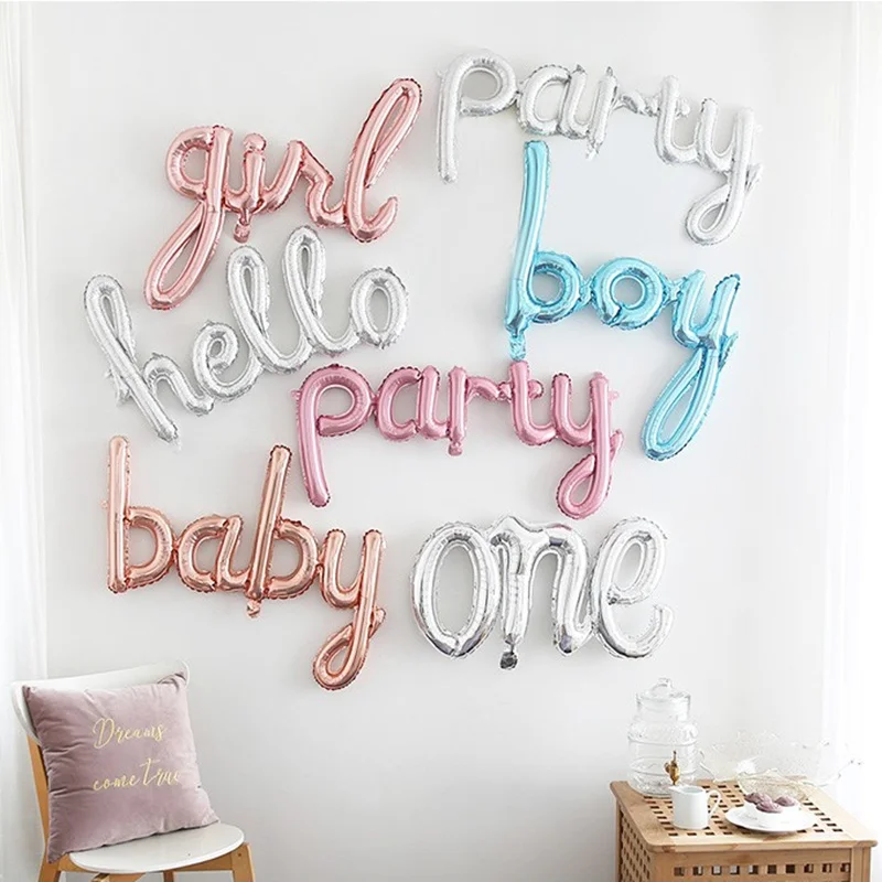 1st на день рождения из розового золота сиамские воздушные шары 1 шт. один для