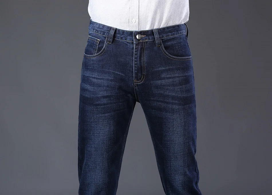 Xuan sheng straight men's jeans stretch blue black casual streetwear thick men's pants original business comfortable jeans