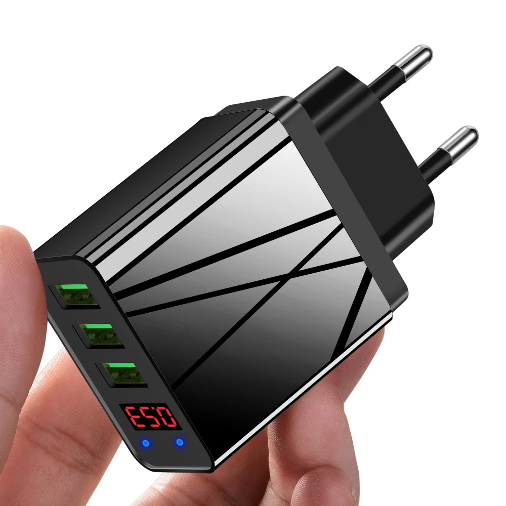 Cewaal 3 порта USB зарядное устройство EU US Plug Светодиодный дисплей 3.1A Быстрая зарядка смарт-зарядное устройство для мобильного телефона для iphone samsung Xiaomi Tablet