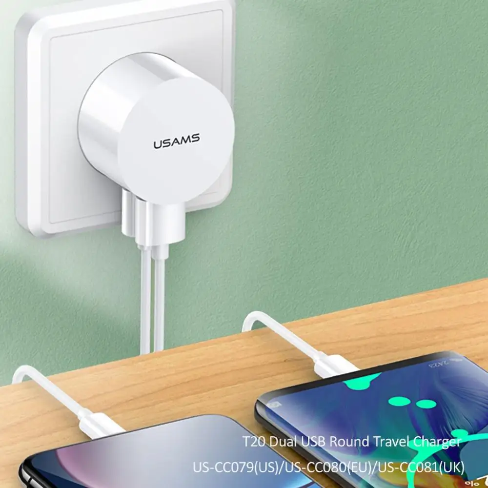 Круглый двойной порт для смартфонов ноутбука подключаемый штекер путешествий