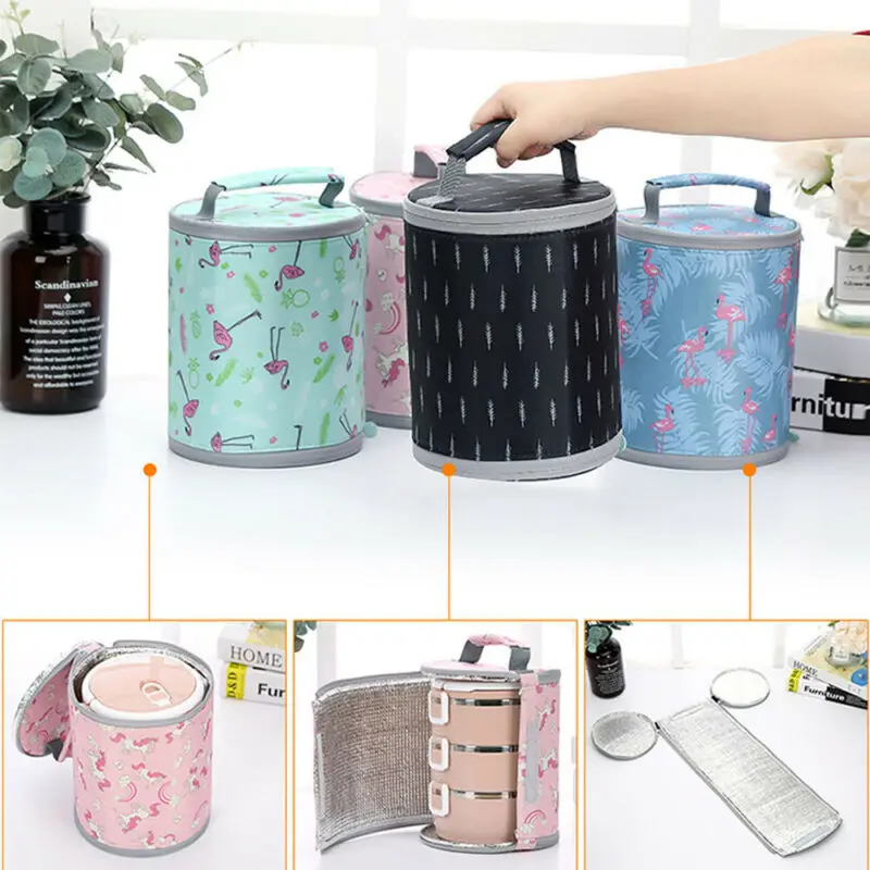 Insulated Cartoon Printed Lunch Bag For Women Men Kids Thermos Cooler Tote Purse Camping Picnic Food Box | Багаж и сумки