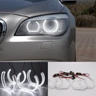 Светодиодсветодиодный глаза ангела для BMW 7 серии F01 F02 F03 F04 730d 740d 740i 750i 760i 2008-2012, автомобильные фары, аксессуары, Halo 3D DTM LCI Style