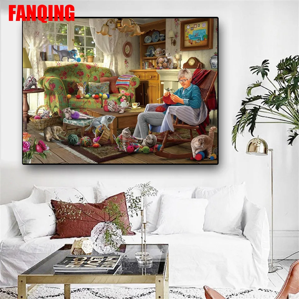 

5D DIY Diamond Embroidery Portrait old Grandmother Painting With Diamonds Picture Cross Stitch Home Decor