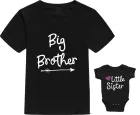 Семья сот ветствующие Детские Little Sister с коротким рукавом и буквенным принтом, комбинезон, боди, Big Brother Повседневная футболка Топы для детей, одежда для мальчиков