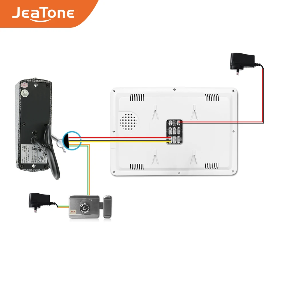 Дверной звонок JeaTone 7 дюймов Водонепроницаемый дверной 1 монитор + камера домофона