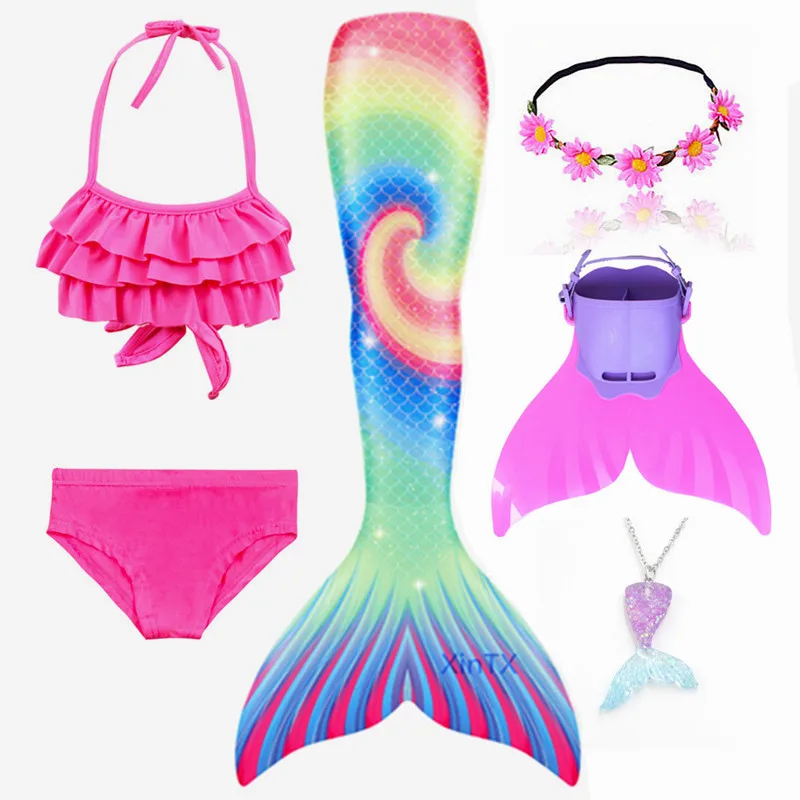 Детский праздничный костюм для девочек купальный в Радужном стиле 2020 6 шт./компл.