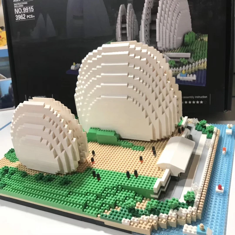 PZX 9915 мировая архитектура Zhuhai Shell Opera House 3D модель DIY Мини Алмазные блоки кирпичи