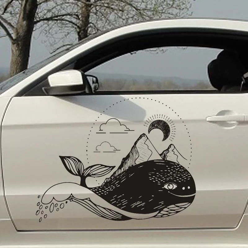 Наклейка с изображением Кита наклейка на крышку топливного бака дверь окно