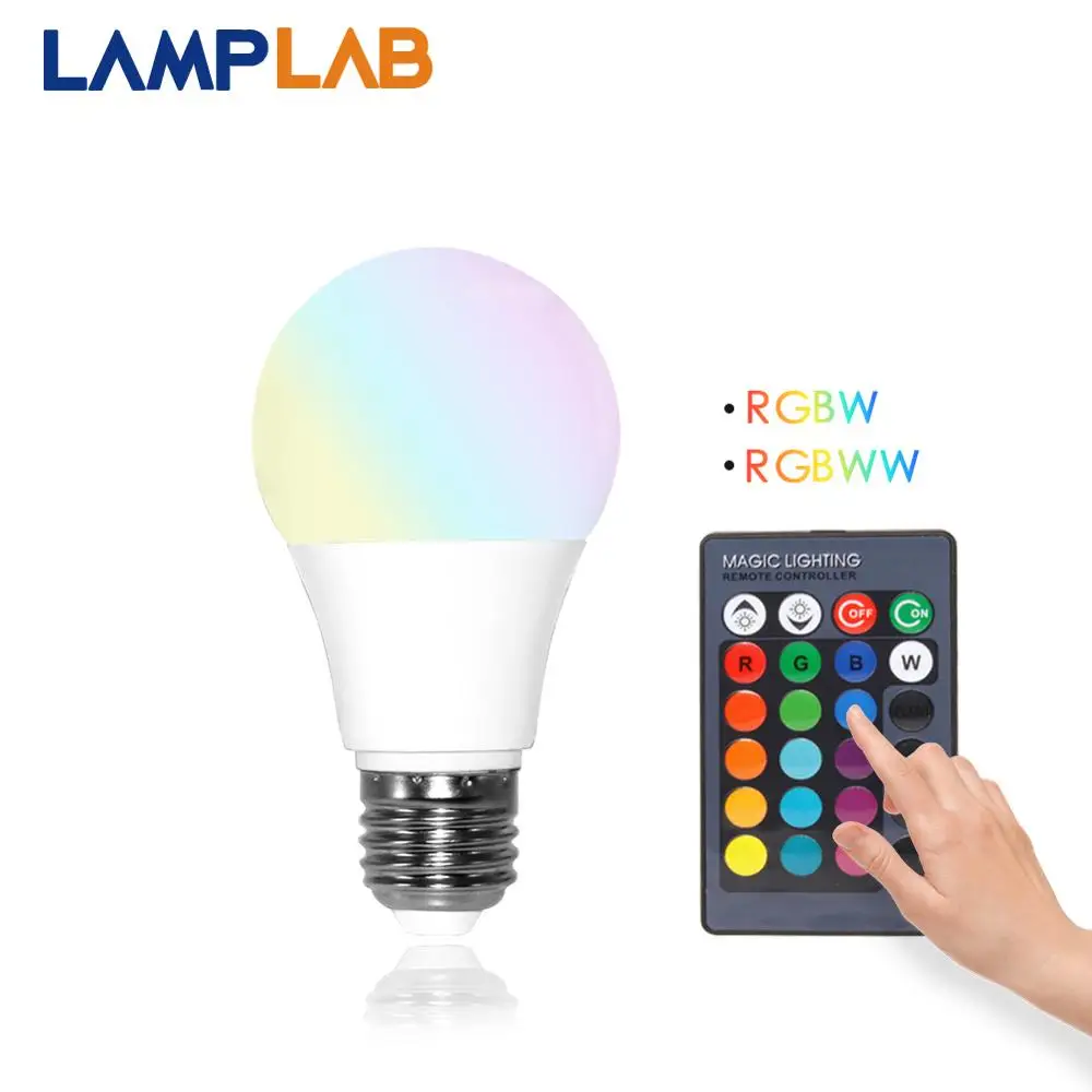 Светодиодный RGB Лампочка красочный светильник E27 RGB RGBW RGBWW 220 В ИК-пульт дистанционного управления с регулируемой яркостью 5 Вт 10 Вт 15 Вт ночник домашний декор праздничный Бар Рождество