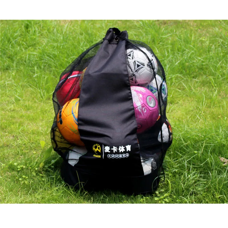 MAICCA-Bolsa de red de transporte para balones de fútbol, mochila portátil supergrande para baloncesto, voleibol, balonmano, entrenamiento deportivo