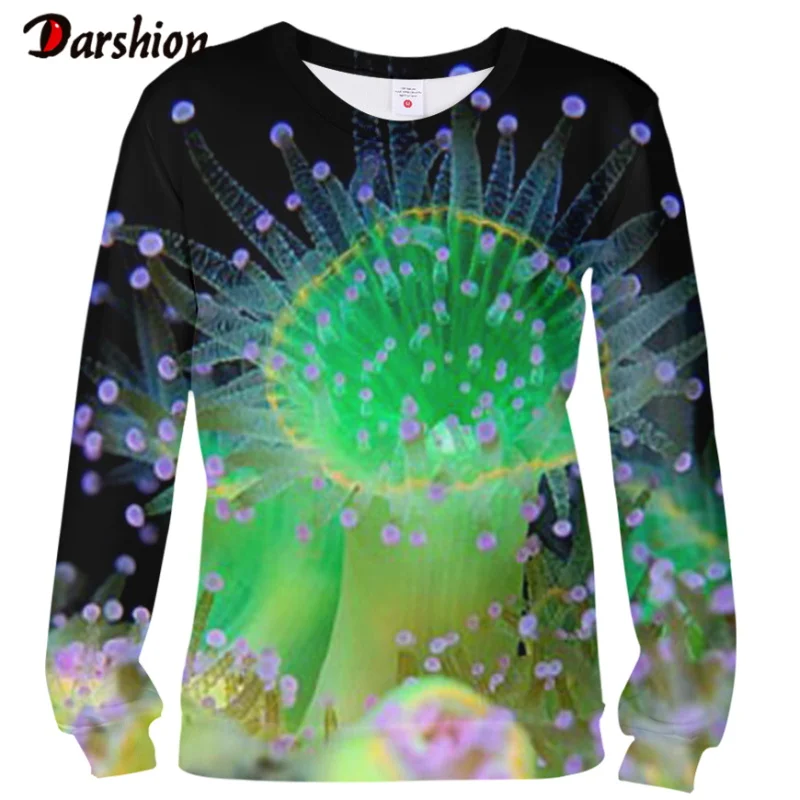 Мужской пуловер с длинным рукавом и 3D принтом серии океан размеры до 5XL|Мужские