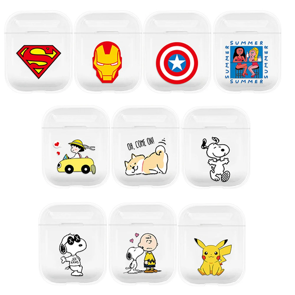 Прозрачный модный жесткий чехол из поликарбоната для Apple AirPods беспроводные Bluetooth