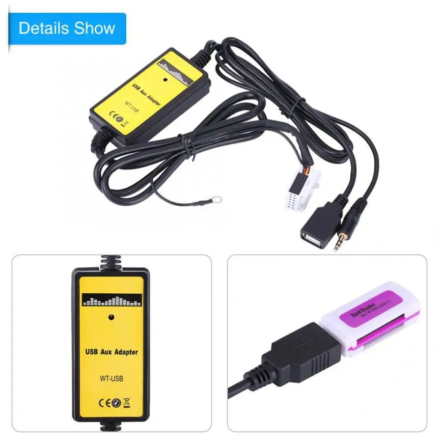 Автомобильные кабели Автомобильный USB Aux In адаптер MP3 плеер Кабельное радио аудио