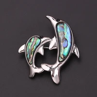 parent child enamel jumping from water dolpin brooches for women cute sea animal pin brooch blue color winter coat accessories