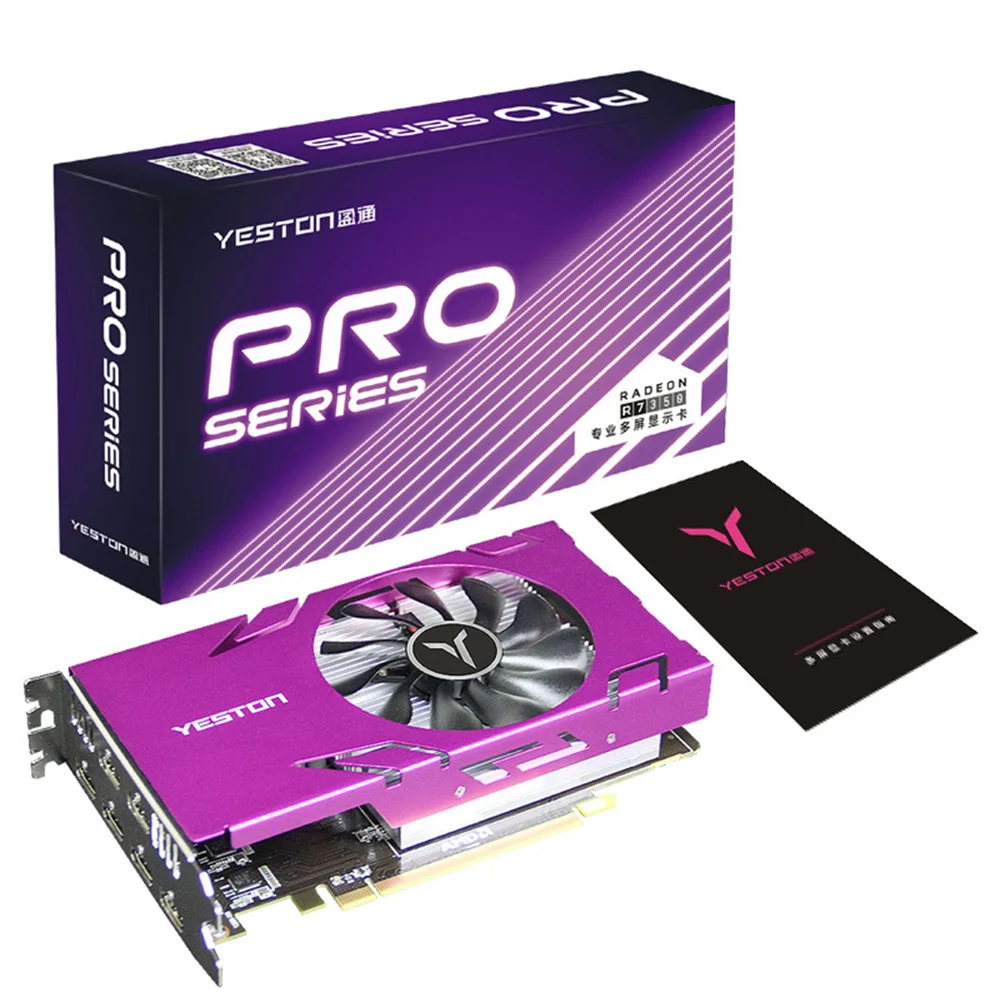 

Yeston Graphics Card R7 350-4G 6HDMI-Compatible 6 Split Screen 4GB Memory/GDDR5/128Bit VGA+HDMI-Compatible+DVI-D Graphics Card