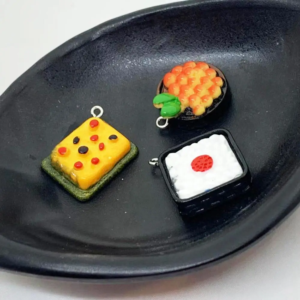 6 шт. имитация рисовых шариков для суши из смолы японской кухни, подвески для создания украшений DIY, серьги, брелки для ключей, аксессуары для телефонов.