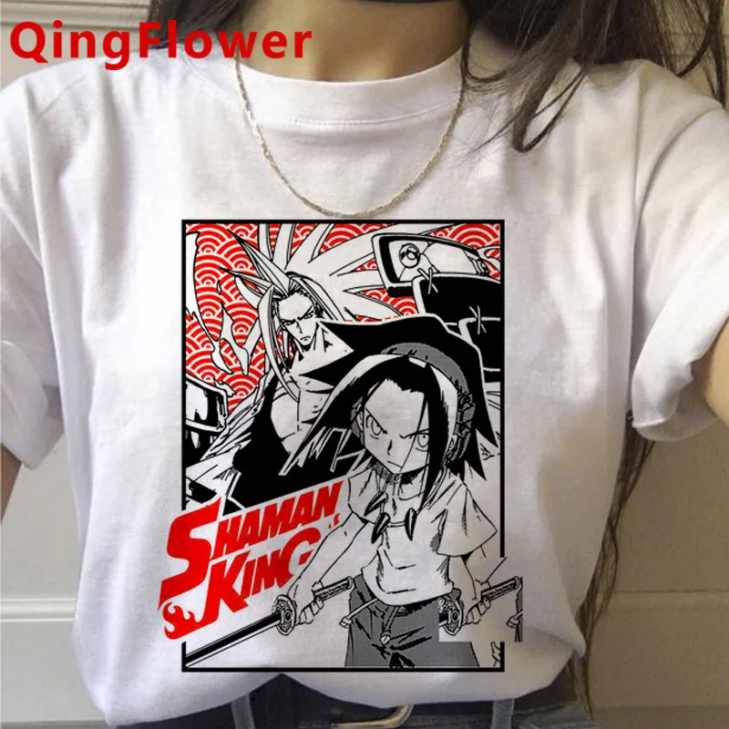 

Летний топ Shaman King Yoh Asakura Amidamaru, женские футболки с графическим рисунком, Женская винтажная одежда в стиле Харадзюку для пар, топы, футболки в ...