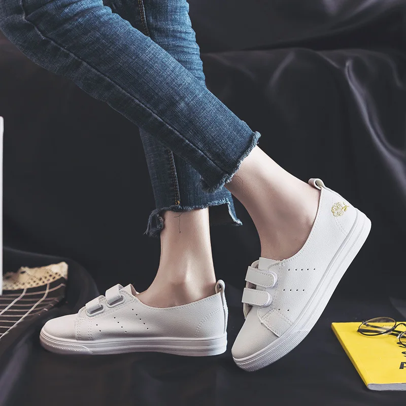 

Women's Leather Shoes Flats Spring Summer Women Sneakers Floral Breathable White Shoes High Quality Shoes Women Platform shoes