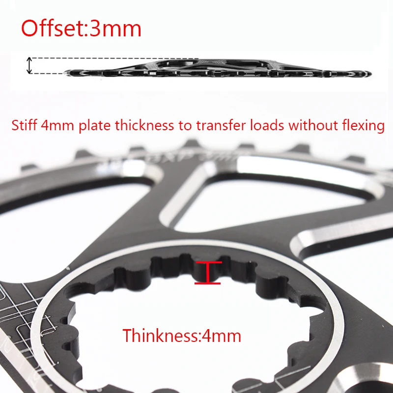 Коленчатая звезда для горного велосипеда GXP 32/34/36/38T звездочка 3 мм из алюминия