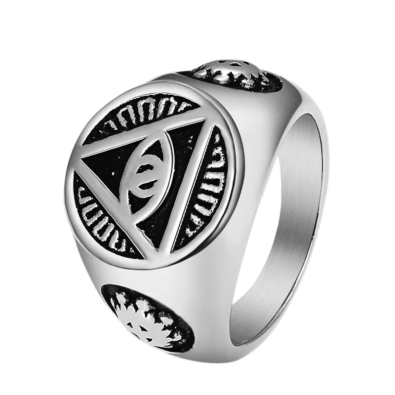 Мужское кольцо в винтажном стиле из нержавеющей стали золотого цвета с